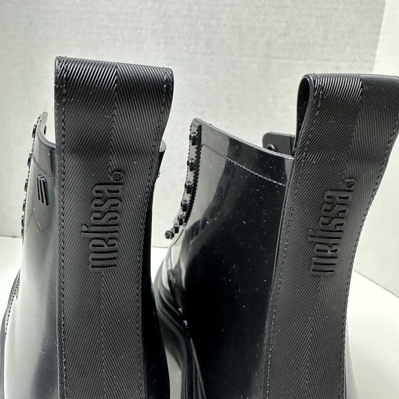 Melissa Unisex Adult Black Classic Jelly Coturno Combat Style Boots Size 5 NIB - Picture 9 of 12